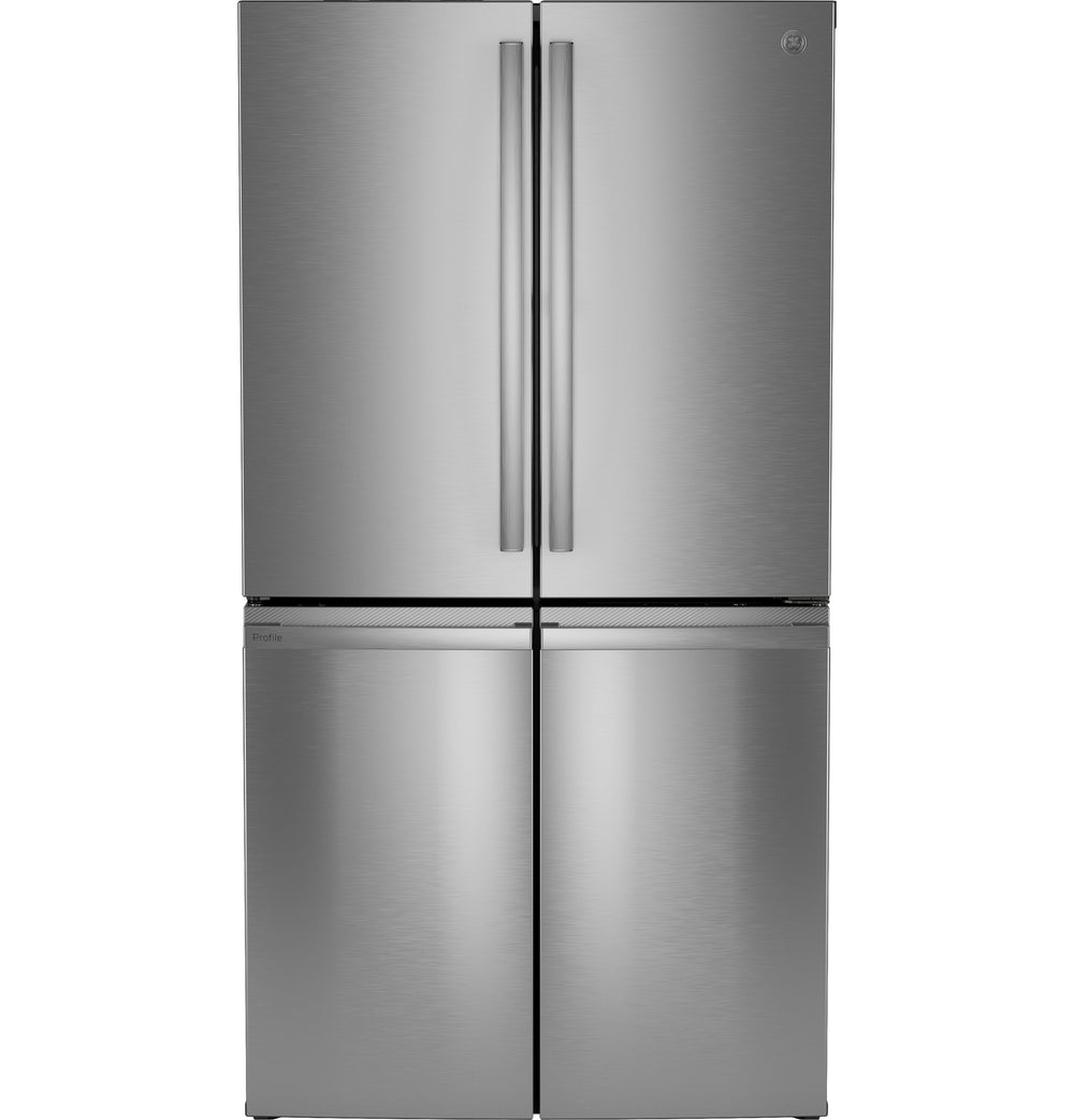 GE Profile Standard-Depth 28.3-cu ft 4 -Door Smart Compatible French Door Refrigerator with Ice Maker with Water Dispenser ( Stainless Steel ) ENERGY STAR Certified