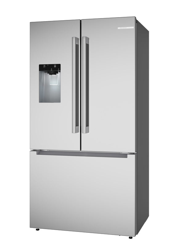 Bosch Counter-Depth 300 Series 21.6-cu ft 3 -Door Built-In Smart Compatible French Door Refrigerator with Ice Maker with Water and Ice Dispenser ( Stainless Steel ) ENERGY STAR Certified