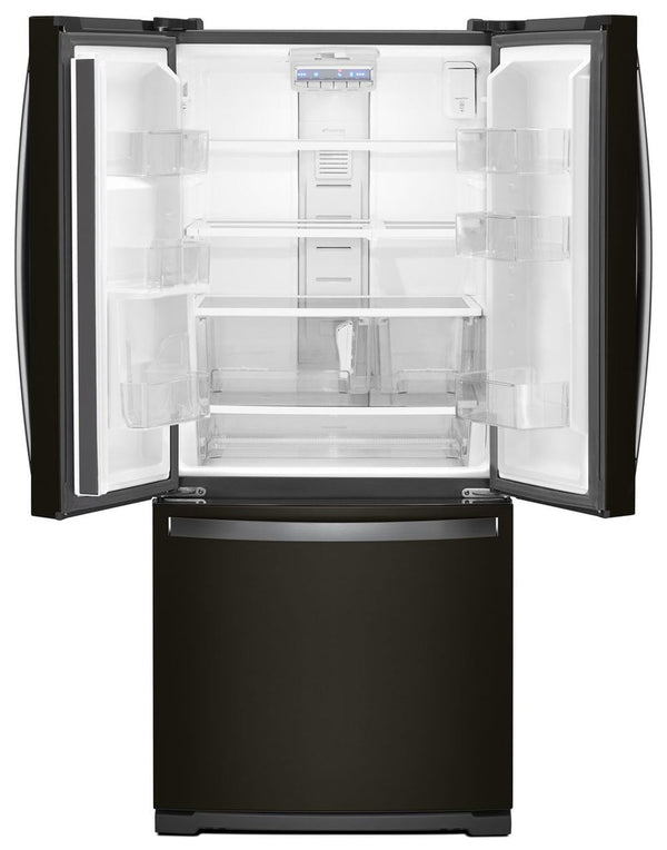 Whirlpool Standard-Depth 19.6-cu ft 3 -Door French Door Refrigerator with Ice Maker ( Black )