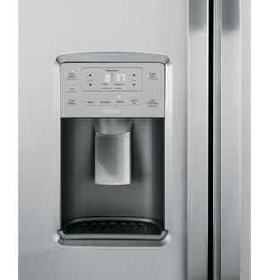 GE Profile 21.9-cu ft Counter-Depth Side-by-Side Refrigerator with Ice Maker ,Water and Ice Dispenser ( Stainless Steel )