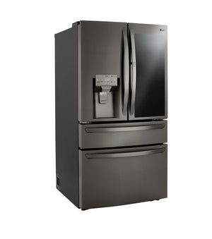 LG Counter-Depth Craft Ice 22.5-cu ft 4 -Door Smart Compatible French Door Refrigerator with Dual Ice Maker with Water and Ice Dispenser and Door within Door ( PrintProof Black Stainless Steel ) ENERGY STAR Certified
