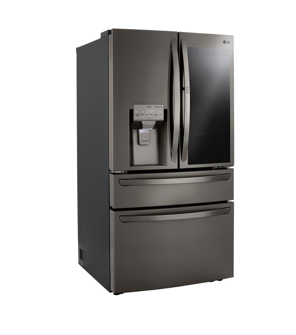LG Counter-Depth Craft Ice 22.5-cu ft 4 -Door Smart Compatible French Door Refrigerator with Dual Ice Maker with Water and Ice Dispenser and Door within Door ( PrintProof Black Stainless Steel ) ENERGY STAR Certified