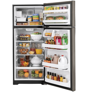 GE 17.5-cu ft Top-Freezer Refrigerator with Ice Maker ( Silver ) ENERGY STAR Certified