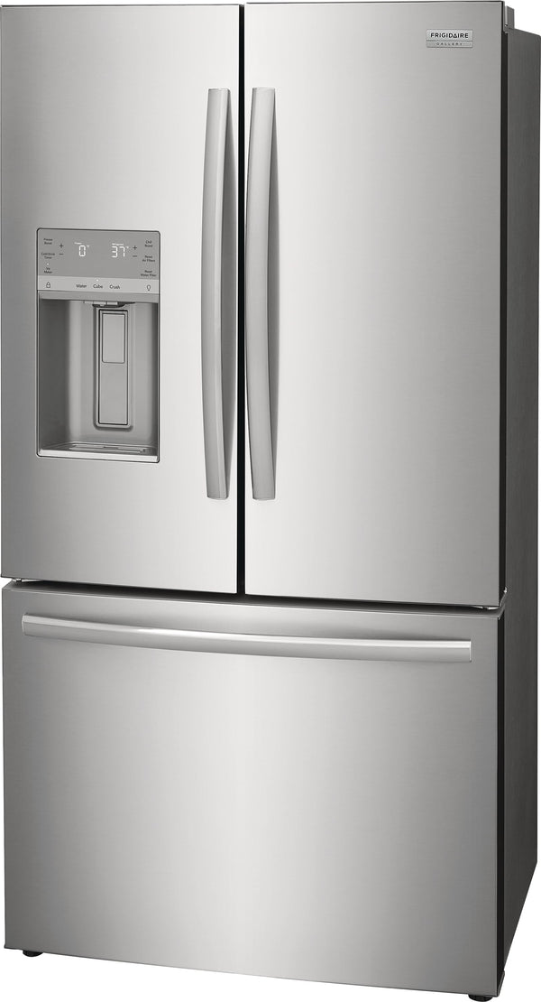 Frigidaire Gallery Counter-Depth 22.6-cu ft 3 -Door French Door Refrigerator with Dual Ice Maker with Water and Ice Dispenser ( Fingerprint Resistant Stainless Steel ) ENERGY STAR Certified