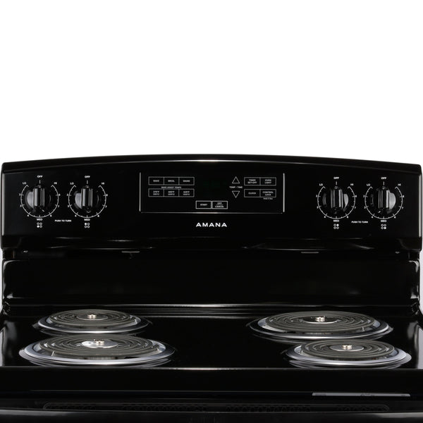 Amana 18.2-cu ft Top-Freezer Refrigerator & Electric Range Suit in Black