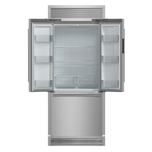 FORNO Gallipoli Standard-Depth 17.5-cu ft 3 -Door French Door Refrigerator with Ice Maker with Ice Dispenser ( Stainless Steel )