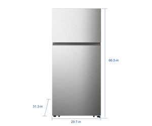 Hisense Top Mount 18-cu ft Top-Freezer Refrigerator ( Stainless Steel ) Garage Ready ENERGY STAR Certified