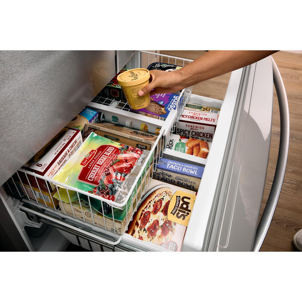 Whirlpool Standard-Depth 24.7-cu ft 3 -Door French Door Refrigerator with Ice Maker with Water and Ice Dispenser ( Black Stainless Steel ) ENERGY STAR Certified