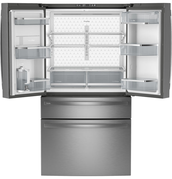 GE Profile Standard-Depth 28.7-cu ft 4 -Door Smart Compatible French Door Refrigerator with Ice Maker with Water Dispenser ( Stainless Steel ) ENERGY STAR Certified