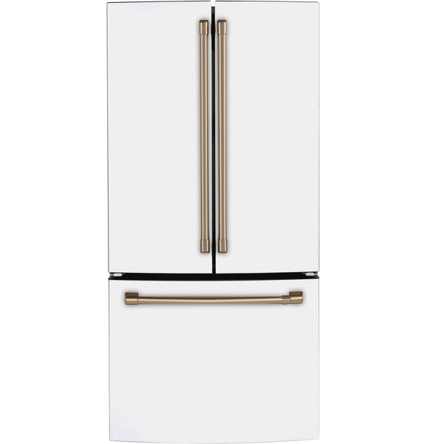 Cafe Counter-Depth 18.6-cu ft 3 -Door French Door Refrigerator with Ice Maker with Water Dispenser ( Matte White ) ENERGY STAR Certified