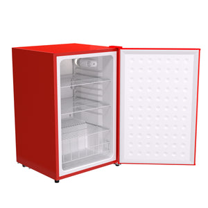 SnowLion Premium 122L Solid Door Undercounter 4.3-cu ft Mini Fridge ( Red ) Garage Ready