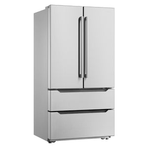Cosmo Counter-Depth 22.5-cu ft 4 -Door French Door Refrigerator with Ice Maker ( Stainless Steel ) ENERGY STAR Certified