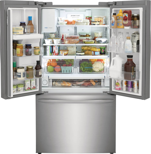 Frigidaire Standard-Depth 27.8-cu ft 3 -Door French Door Refrigerator with Ice Maker with Water and Ice Dispenser ( Fingerprint Resistant Stainless Steel ) ENERGY STAR Certified
