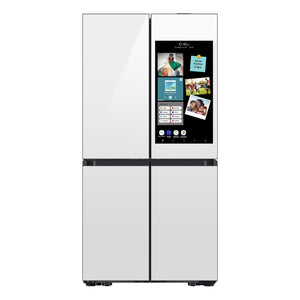 Samsung Bespoke Standard-Depth Family Hub 28.6-cu ft 4 -Door Smart Compatible French Door Refrigerator with Dual Ice Maker with Water Dispenser and Door within Door ( White Glass ) ENERGY STAR Certified