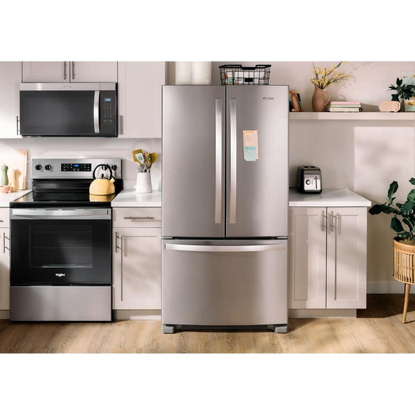 Whirlpool Standard-Depth 25.2-cu ft 3 -Door French Door Refrigerator with Ice Maker ( Stainless Steel ) ENERGY STAR Certified