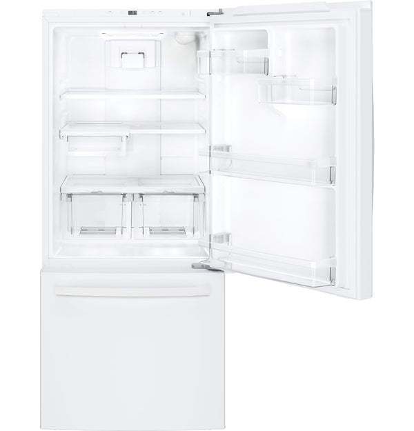 GE 20.9-cu ft Standard-Depth Bottom-Freezer Refrigerator with Ice Maker ( White ) ENERGY STAR Certified