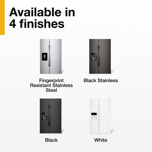 Whirlpool 24.5-cu ft Side-by-Side Refrigerator with Ice Maker ,Water and Ice Dispenser ( Fingerprint Resistant Stainless Steel )