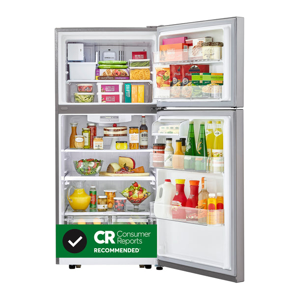 LG 20.2-cu ft Top-Freezer Refrigerator with Ice Maker ( Stainless Steel ) ENERGY STAR Certified