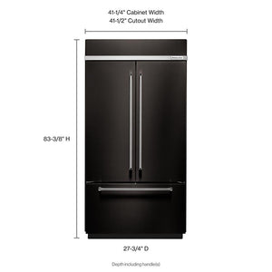 KitchenAid Standard-Depth 24.2-cu ft 3 -Door Built-In French Door Refrigerator with Ice Maker ( Black Stainless with PRINTSHIELD ) ENERGY STAR Certified