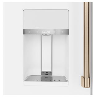 Cafe Standard-Depth 27.8-cu ft 4 -Door Smart Compatible French Door Refrigerator with Ice Maker with Water and Ice Dispenser ( Matte White ) ENERGY STAR Certified