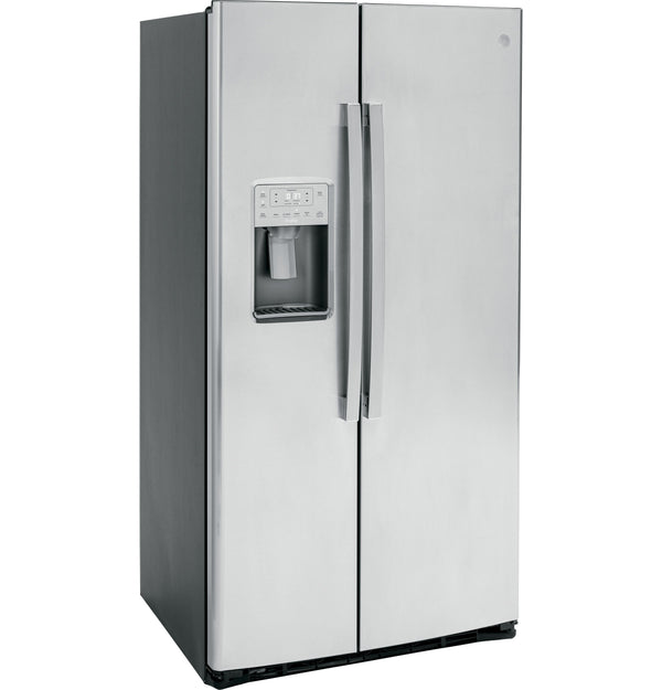 GE Profile 21.9-cu ft Counter-Depth Side-by-Side Refrigerator with Ice Maker ,Water and Ice Dispenser ( Stainless Steel )