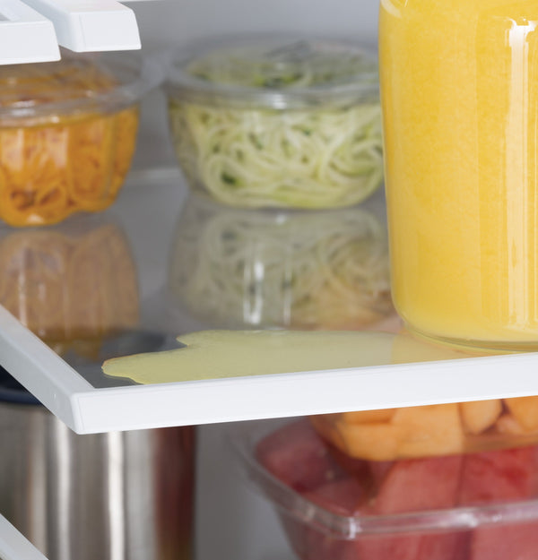 GE Counter-Depth 20.6-cu ft 3 -Door French Door Refrigerator with Ice Maker with Water and Ice Dispenser ( Stainless Steel ) ENERGY STAR Certified