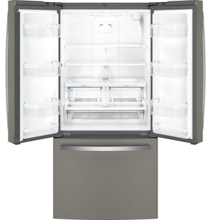 GE Counter-Depth 18.6-cu ft 3 -Door French Door Refrigerator with Ice Maker with Water Dispenser ( Slate ) ENERGY STAR Certified