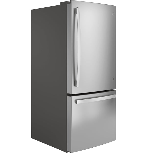 GE 20.8-cu ft Standard-Depth Bottom-Freezer Refrigerator Ice Maker Optional (sold separately) ( Stainless Steel ) ENERGY STAR Certified