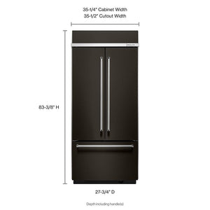 KitchenAid Standard-Depth 20.8-Cu. Feet 3 -Door Built-In French Door Refrigerator with Ice Maker ( Black Stainless Steel with PRINTSHIELD Finish )