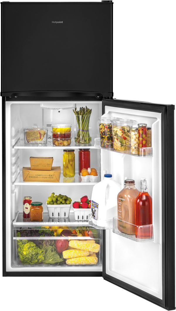 Hotpoint 9.7-cu ft Counter-Depth Top-Freezer Refrigerator ( Black )