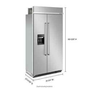 KitchenAid 29.4-cu ft Counter-Depth Side-by-Side Refrigerator Built-In with Ice Maker ,Water and Ice Dispenser ( Stainless Steel ) ENERGY STAR Certified