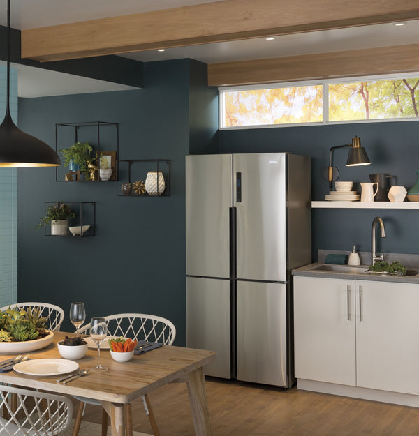 Haier 16.8-Cu. Feet Counter-Depth Bottom-Freezer Refrigerator Ice Maker Optional (sold separately) ( Stainless ) ENERGY STAR Certified