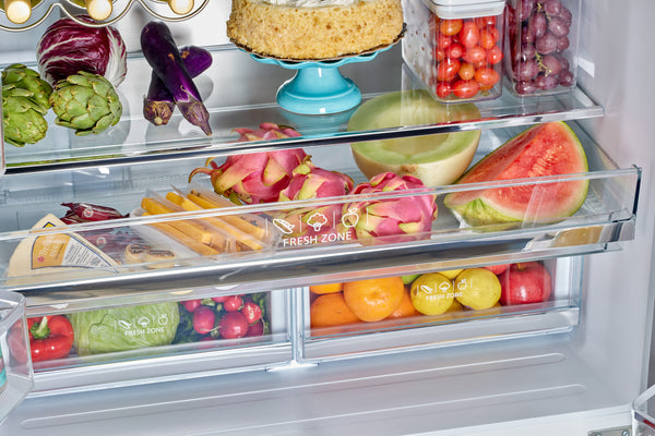 UNIQUE Classic Retro Counter-Depth 21.4-cu ft 3 -Door French Door Refrigerator with Ice Maker with Ice Dispenser ( Marshmallow White ) ENERGY STAR Certified