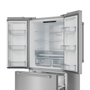 Thor Kitchen Counter-Depth Gordon Ramsay Series 20.3-cu ft 3 -Door French Door Refrigerator with Ice Maker with Ice Dispenser ( Stainless steel ) ENERGY STAR Certified