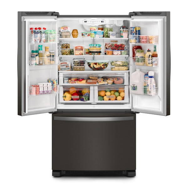 Whirlpool Standard-Depth 25.2-cu ft 3 -Door French Door Refrigerator with Ice Maker ( Fingerprint Resistant Black Stainless Steel ) ENERGY STAR Certified