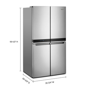 Whirlpool Counter-Depth 19.4-cu ft 4 -Door French Door Refrigerator with Ice Maker ( Fingerprint-Resistant Stainless Finish ) ENERGY STAR Certified
