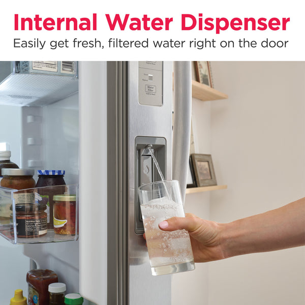 Frigidaire Gallery 26-cu ft Side-by-Side Refrigerator with Ice Maker and Water Dispenser ( Smudge-Proof Stainless Steel ) ENERGY STAR Certified