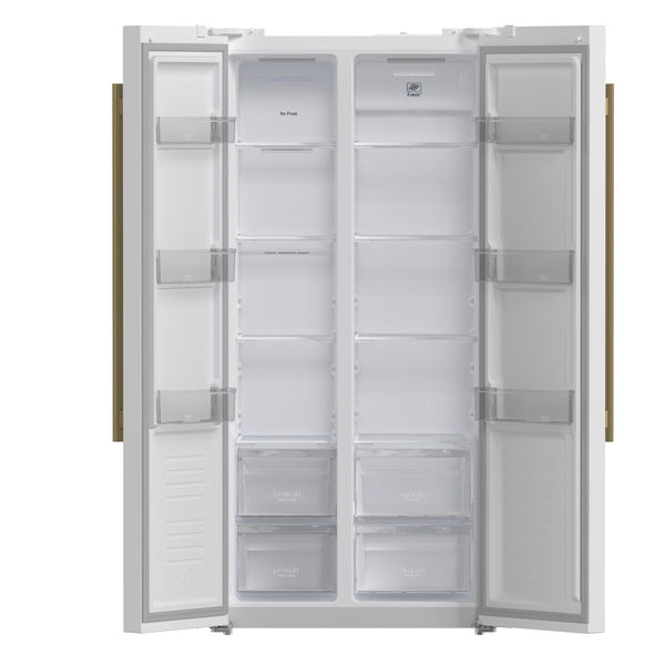 FORNO Salerno Espresso 15.62-cu ft Counter-Depth Side-by-Side Refrigerator ( White )