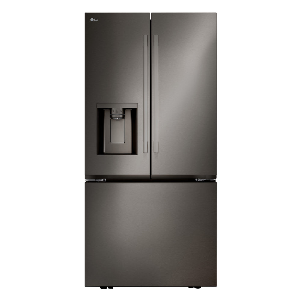 LG Standard-Depth 24.5-cu ft 3 -Door Smart Compatible French Door Refrigerator with Dual Ice Maker with Water and Ice Dispenser ( PrintProof Black Stainless Steel ) ENERGY STAR Certified