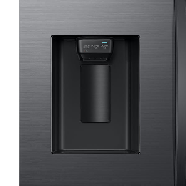 Samsung Standard-Depth Mega Capacity 30.5-cu ft 3 -Door Smart Compatible French Door Refrigerator Triple with Water and Ice Dispenser ( Matte Black Stainless ) ENERGY STAR Certified