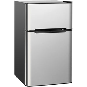 GZMR 3.2 cu ft Compact Stainless Steel Refrigerator 3.2-cu ft with Freezer ( Gray )