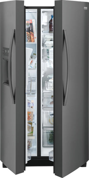 Frigidaire Gallery 25.6-cu ft Side-by-Side Refrigerator with Ice Maker ,Water and Ice Dispenser ( Fingerprint Resistant Black Stainless Steel ) ENERGY STAR Certified