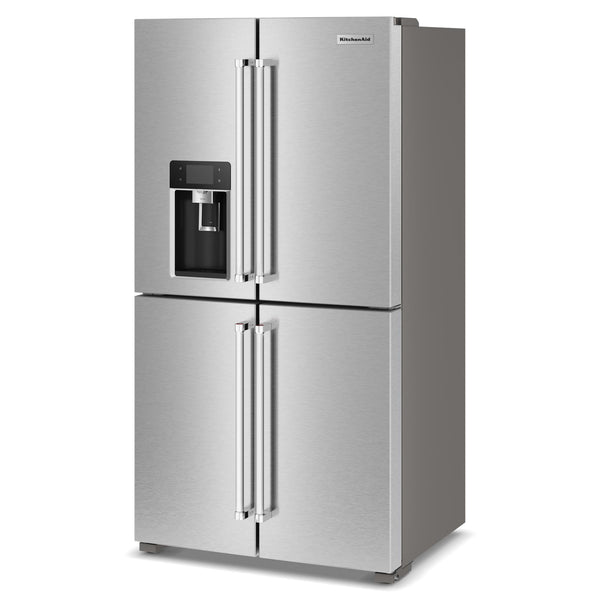 KitchenAid Counter-Depth 19.4-cu ft 4 -Door French Door Refrigerator with Ice Maker with Water and Ice Dispenser ( Fingerprint Resistant Stainless Steel ) ENERGY STAR Certified