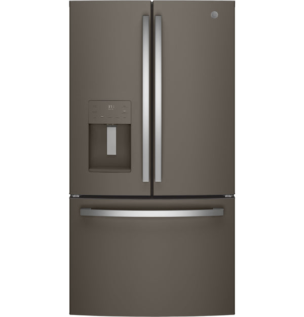 GE Standard-Depth 25.6-cu ft 3 -Door French Door Refrigerator with Ice Maker with Water and Ice Dispenser ( Slate ) ENERGY STAR Certified