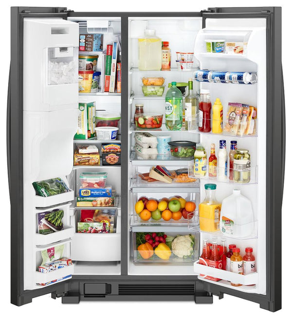 Whirlpool 24.5-cu ft Side-by-Side Refrigerator with Ice Maker ,Water and Ice Dispenser ( Black )