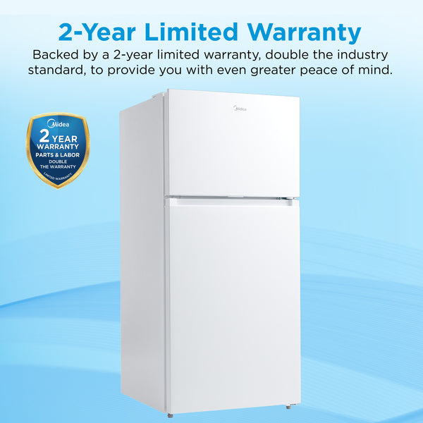 Midea Fingerprint Resistant 14.2-cu ft Counter-Depth Top-Freezer Refrigerator ( White ) Garage Ready ENERGY STAR Certified