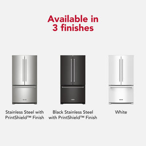 KitchenAid Counter-Depth 20-cu ft 3 -Door French Door Refrigerator with Ice Maker ( Black Stainless Steel ) ENERGY STAR Certified