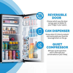 NewAir Mini Fridges 3.3-cu ft Mini Fridge with Freezer ( Gray ) ENERGY STAR