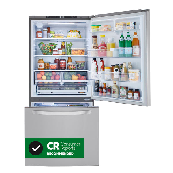 LG 25.5-cu ft Standard-Depth Bottom-Freezer Refrigerator with Ice Maker ( PrintProof Stainless Steel ) ENERGY STAR Certified