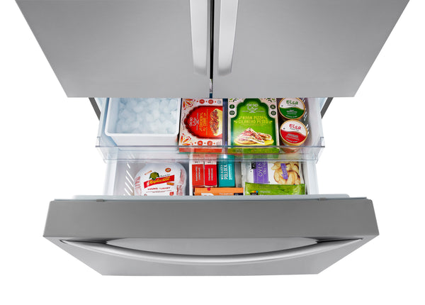 LG Standard-Depth 31.7-cu ft 3 -Door Smart Compatible French Door Refrigerator with Ice Maker with Water Dispenser ( PrintProof Stainless Steel ) ENERGY STAR Certified